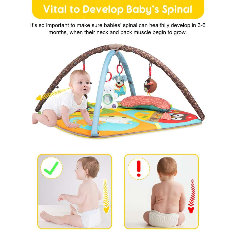 TinyBloom sensory play mat and activity gym for baby tummy time